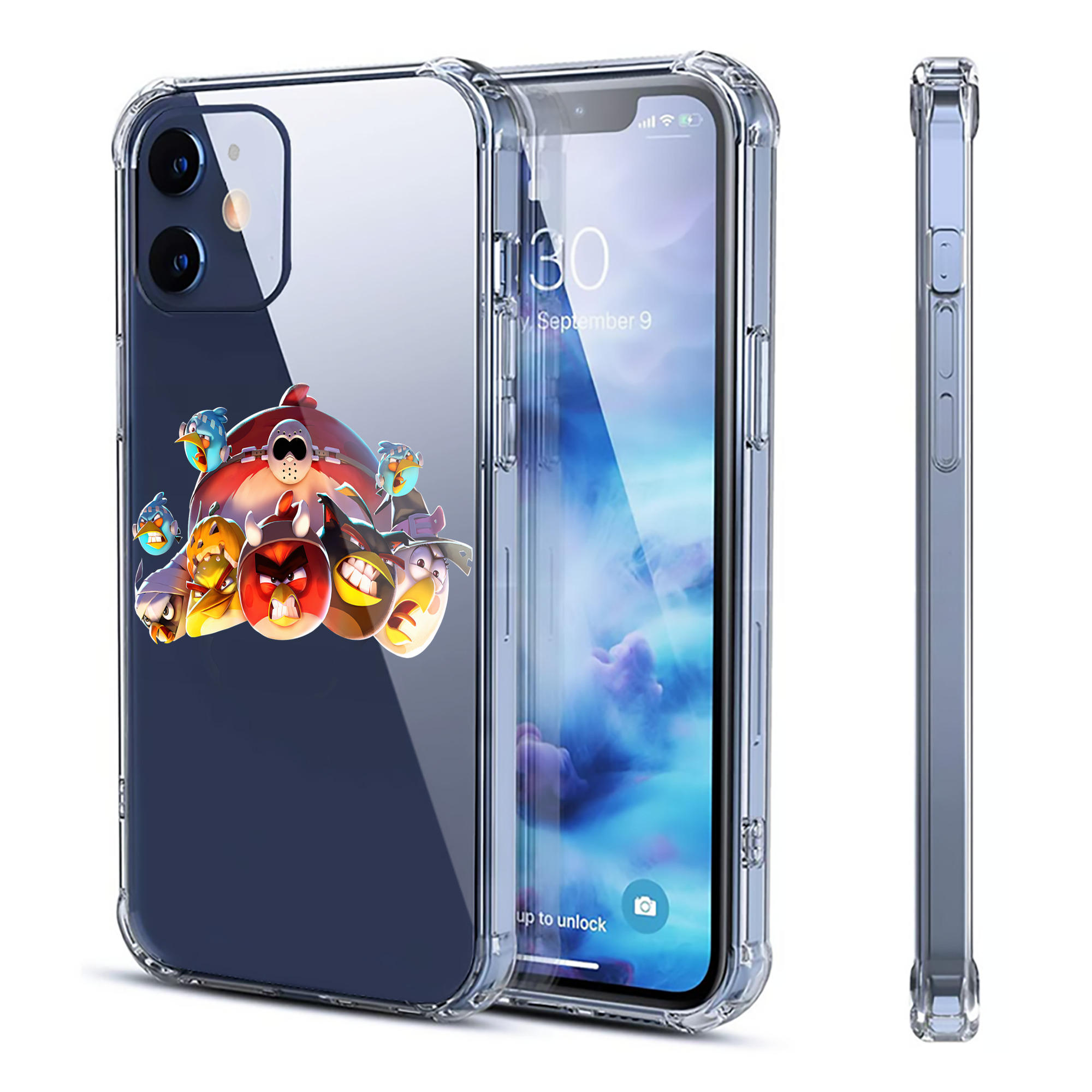 （画像用） Angry Birds アングリーバード 【iPhone 12シリーズ対応】透明スマホケース（クリアソフトケース）